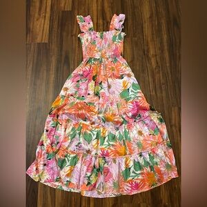 Beautiful bright floral tropical dress size Medium